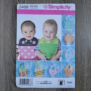 NEW Simplicity 2468 Baby Bibs Pattern